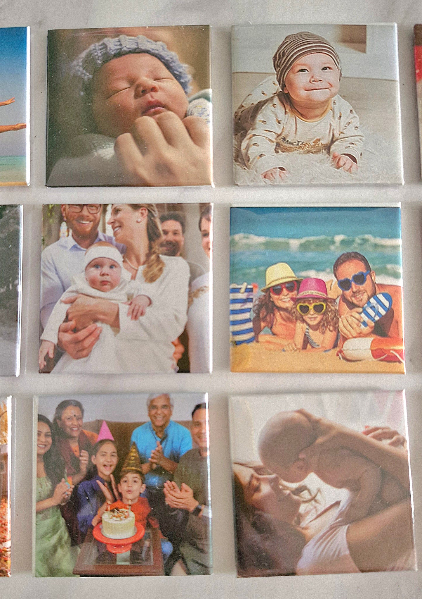 Hand Pressed & Personalised Custom Square Photo Fridge Magnets