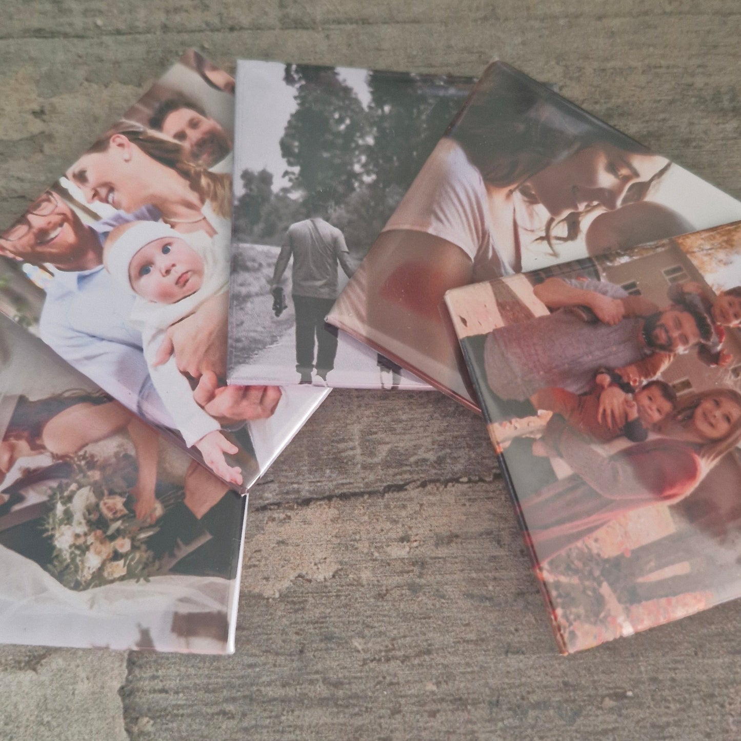 Hand Pressed & Personalised Custom Square Photo Fridge Magnets