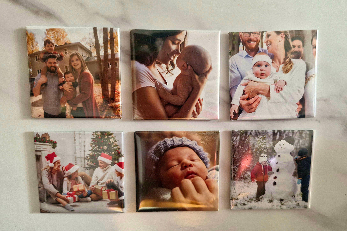 Hand Pressed & Personalised Custom Square Photo Fridge Magnets